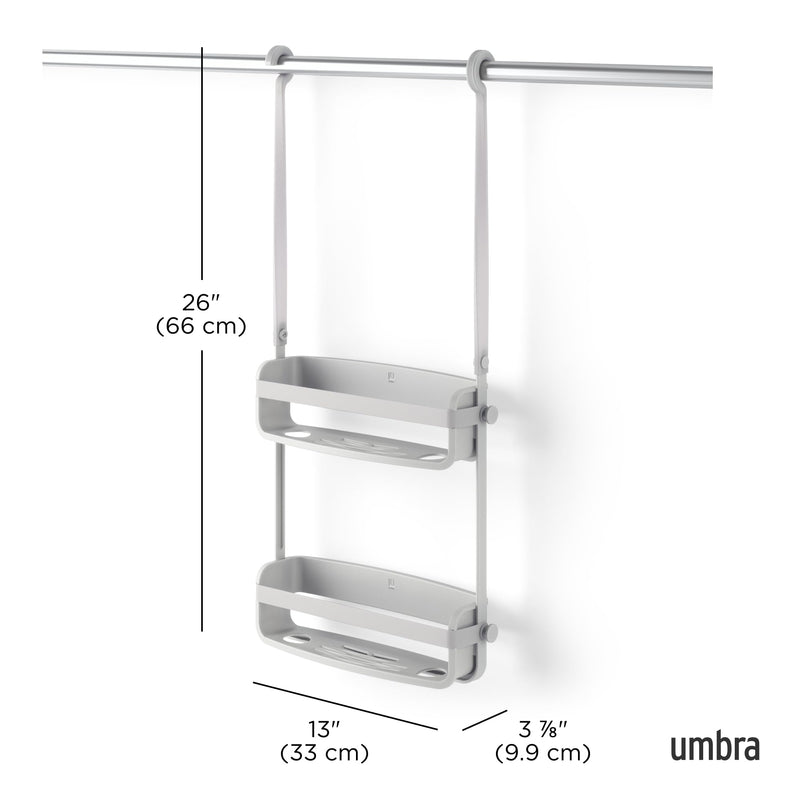 UMBRA - Flex Shower Caddy | Adjustable Hanging Bathroom Organizer & Storage Shelf Home & Kitchen Grey