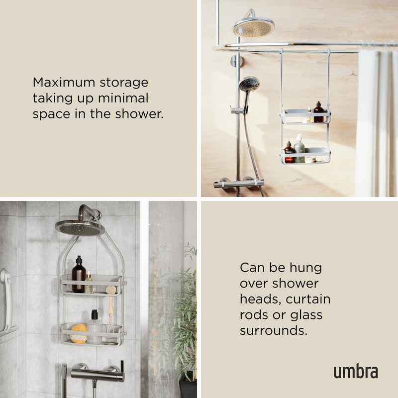 UMBRA - Flex Shower Caddy | Adjustable Hanging Bathroom Organizer & Storage Shelf Home & Kitchen Grey