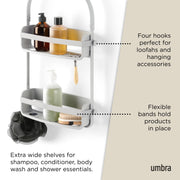 UMBRA - Flex Shower Caddy | Adjustable Hanging Bathroom Organizer & Storage Shelf Home & Kitchen Grey