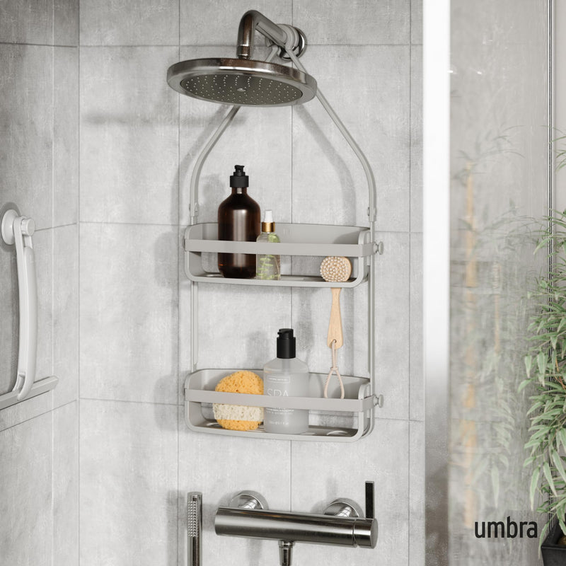 UMBRA - Flex Shower Caddy | Adjustable Hanging Bathroom Organizer & Storage Shelf Home & Kitchen Grey