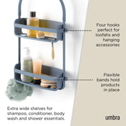 UMBRA - Flex Shower Caddy | Adjustable Hanging Bathroom Organizer & Storage Shelf Home & Kitchen Slate Blue