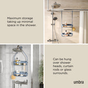 UMBRA - Flex Shower Caddy | Adjustable Hanging Bathroom Organizer & Storage Shelf Home & Kitchen Slate Blue