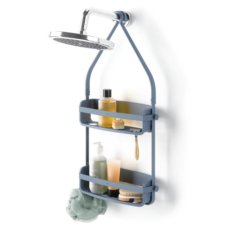 UMBRA - Flex Shower Caddy | Adjustable Hanging Bathroom Organizer & Storage Shelf Home & Kitchen Slate Blue