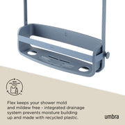 UMBRA - Flex Shower Caddy | Adjustable Hanging Bathroom Organizer & Storage Shelf Home & Kitchen Slate Blue