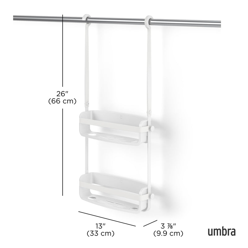 UMBRA - Flex Shower Caddy | Adjustable Hanging Bathroom Organizer & Storage Shelf Home & Kitchen White