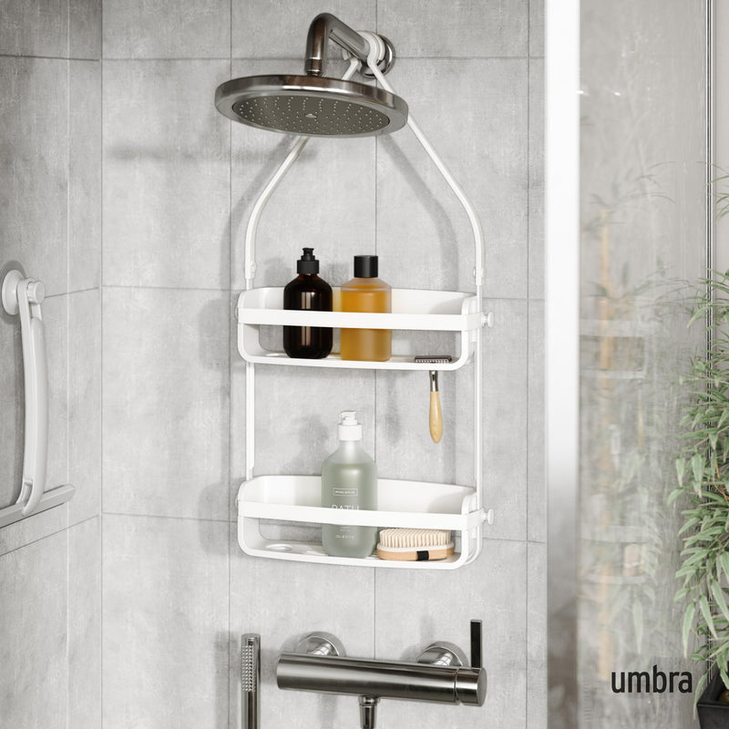 UMBRA - Flex Shower Caddy | Adjustable Hanging Bathroom Organizer & Storage Shelf Home & Kitchen White