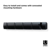 UMBRA - Flip 5 Wall Hook | Modern Rotating Wall - Mounted Organizer for Home Home & Kitchen Black - Black
