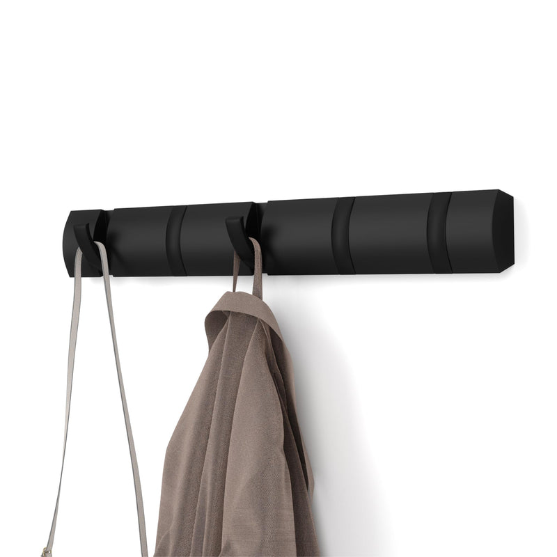 UMBRA - Flip 5 Wall Hook | Modern Rotating Wall - Mounted Organizer for Home Home & Kitchen Black - Black