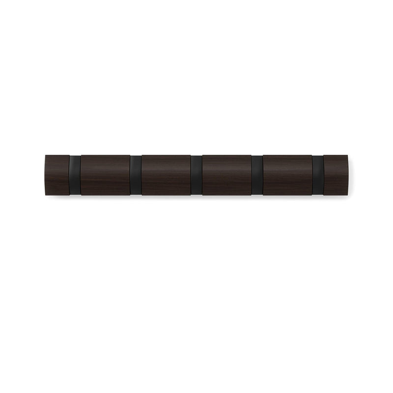 UMBRA - Flip 5 Wall Hook | Modern Rotating Wall - Mounted Organizer for Home Home & Kitchen Black - Walnut