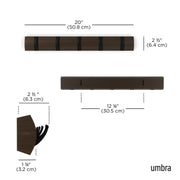 UMBRA - Flip 5 Wall Hook | Modern Rotating Wall - Mounted Organizer for Home Home & Kitchen Black - Walnut