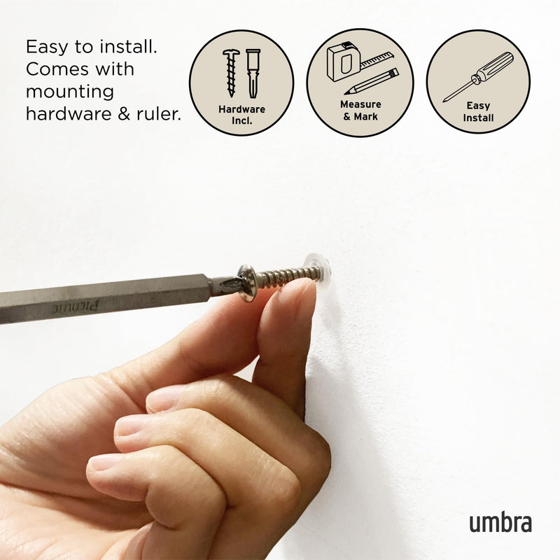 UMBRA - Flip 5 Wall Hook | Modern Rotating Wall - Mounted Organizer for Home Home & Kitchen Driftwood - Nickel