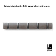 UMBRA - Flip 5 Wall Hook | Modern Rotating Wall - Mounted Organizer for Home Home & Kitchen Grey - Pewter
