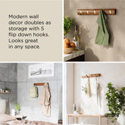 UMBRA - Flip 5 Wall Hook | Modern Rotating Wall - Mounted Organizer for Home Home & Kitchen Warm - Gold