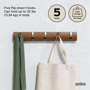 UMBRA - Flip 5 Wall Hook | Modern Rotating Wall - Mounted Organizer for Home Home & Kitchen Warm - Gold