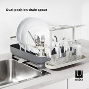 UMBRA - Holster Dish Rack | Over - Sink Drying Organizer with Cutlery Holder and Drip Tray Home & Kitchen Charcoal
