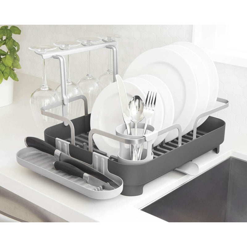UMBRA - Holster Dish Rack | Over - Sink Drying Organizer with Cutlery Holder and Drip Tray Home & Kitchen Charcoal