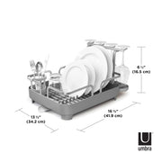 UMBRA - Holster Dish Rack | Over - Sink Drying Organizer with Cutlery Holder and Drip Tray Home & Kitchen Charcoal