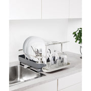 UMBRA - Holster Dish Rack | Over - Sink Drying Organizer with Cutlery Holder and Drip Tray Home & Kitchen Charcoal