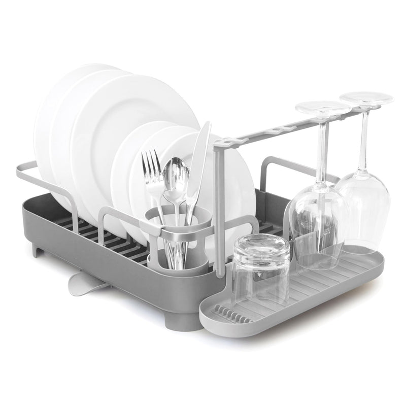 UMBRA - Holster Dish Rack | Over - Sink Drying Organizer with Cutlery Holder and Drip Tray Home & Kitchen Charcoal