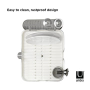 UMBRA - Holster Dish Rack | Over - Sink Drying Organizer with Cutlery Holder and Drip Tray Home & Kitchen White