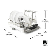 UMBRA - Holster Dish Rack | Over - Sink Drying Organizer with Cutlery Holder and Drip Tray Home & Kitchen White