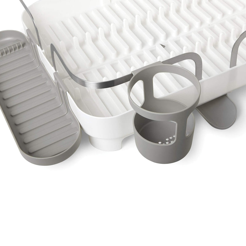 UMBRA - Holster Dish Rack | Over - Sink Drying Organizer with Cutlery Holder and Drip Tray Home & Kitchen White