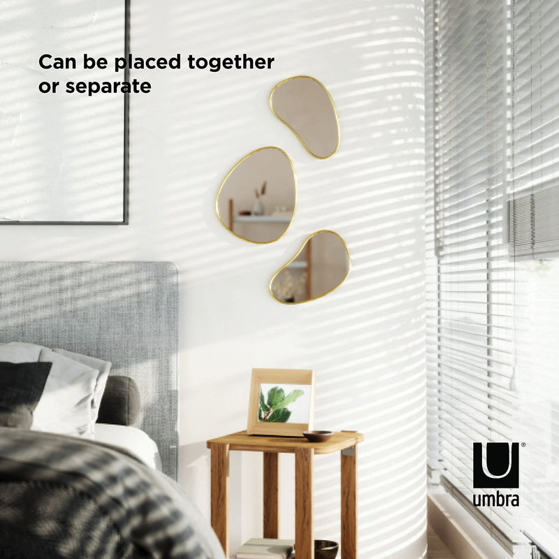 UMBRA - Hubba Pebble Wall Mirrors, Set of 3 Home & Kitchen Brass