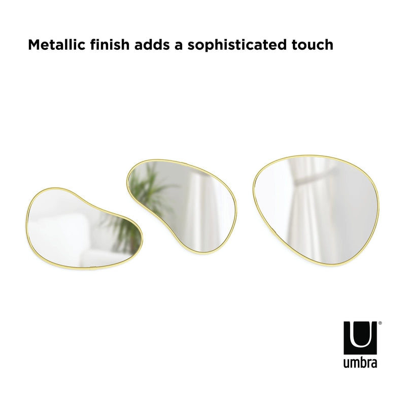 UMBRA - Hubba Pebble Wall Mirrors, Set of 3 Home & Kitchen Brass