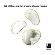 UMBRA - Hubba Pebble Wall Mirrors, Set of 3 Home & Kitchen Brass