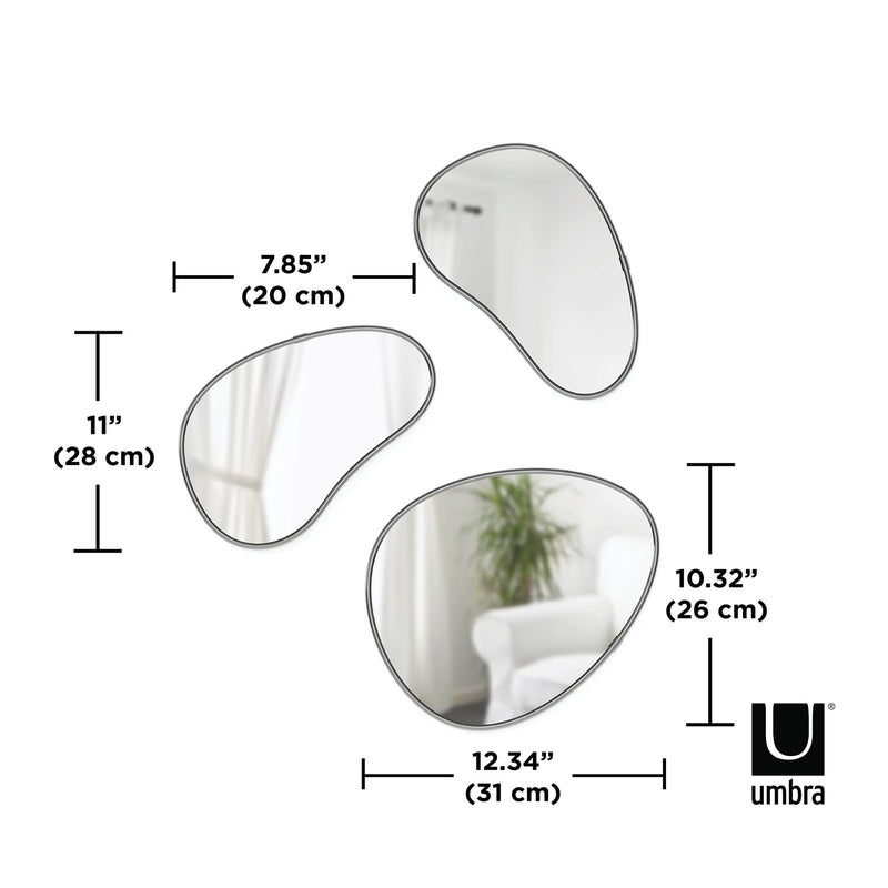 UMBRA - Hubba Pebble Wall Mirrors, Set of 3 Home & Kitchen Brass