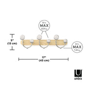 UMBRA - Melody 9 Wall Hook _ Natural - Nickel Home & Kitchen