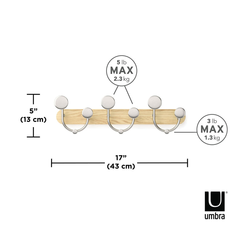 UMBRA - Melody 9 Wall Hook _ Natural - Nickel Home & Kitchen