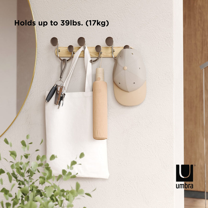 UMBRA - Melody 9 Wall Hook _ Natural - Nickel Home & Kitchen