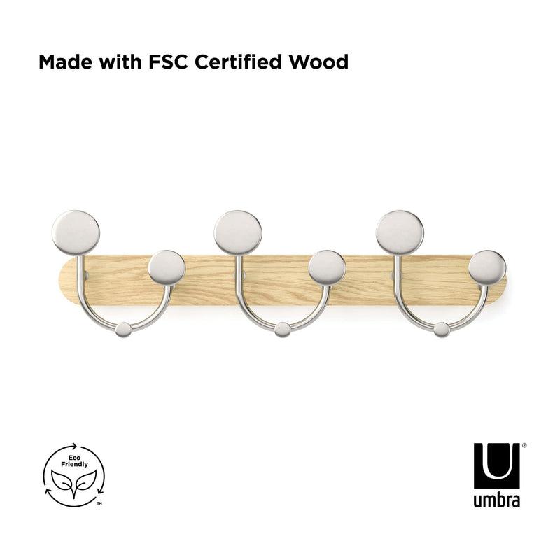 UMBRA - Melody 9 Wall Hook _ Natural - Nickel Home & Kitchen