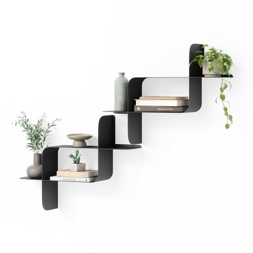 UMBRA - Montage Metal Wall Shelves | Set of 2 Home & Kitchen Black
