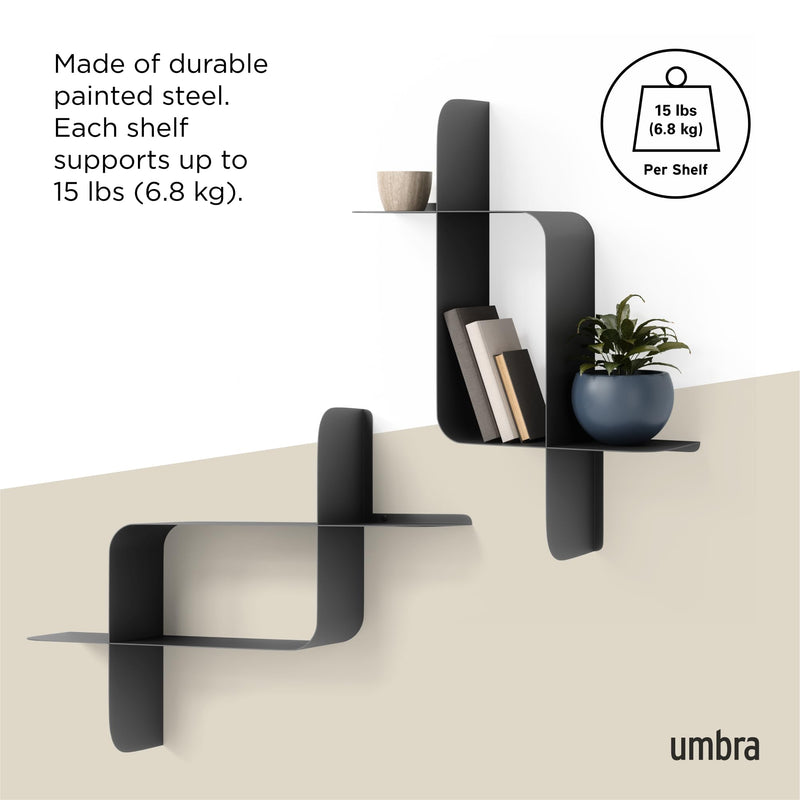UMBRA - Montage Metal Wall Shelves | Set of 2 Home & Kitchen White