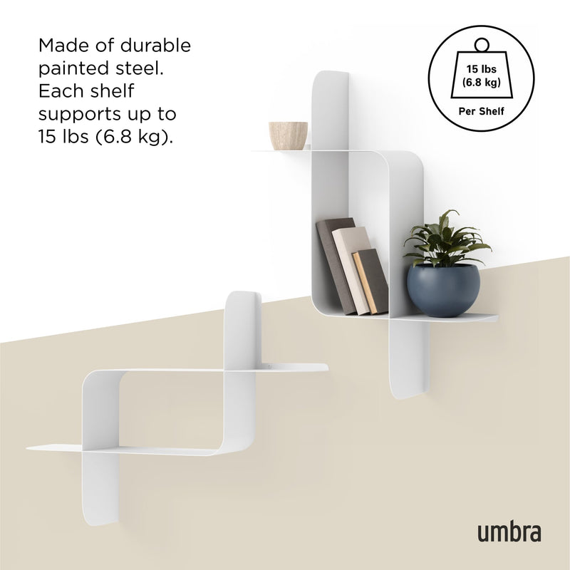 UMBRA - Montage Metal Wall Shelves | Set of 2 Home & Kitchen White