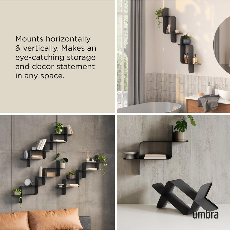 UMBRA - Montage Metal Wall Shelves | Set of 2 Home & Kitchen White