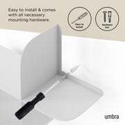 UMBRA - Montage Metal Wall Shelves | Set of 2 Home & Kitchen White