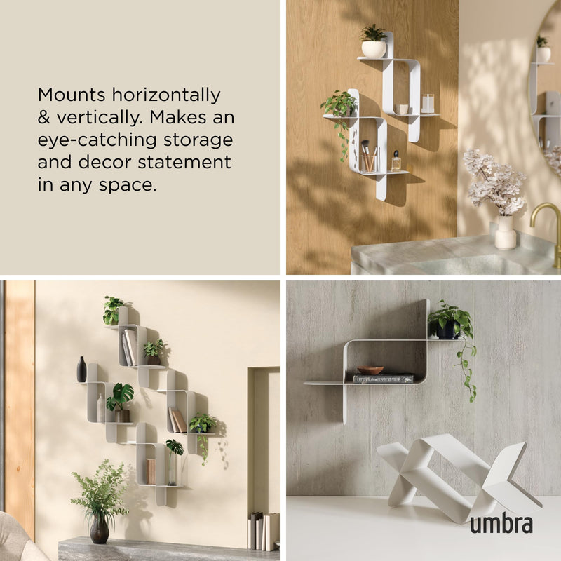 UMBRA - Montage Metal Wall Shelves | Set of 2 Home & Kitchen White