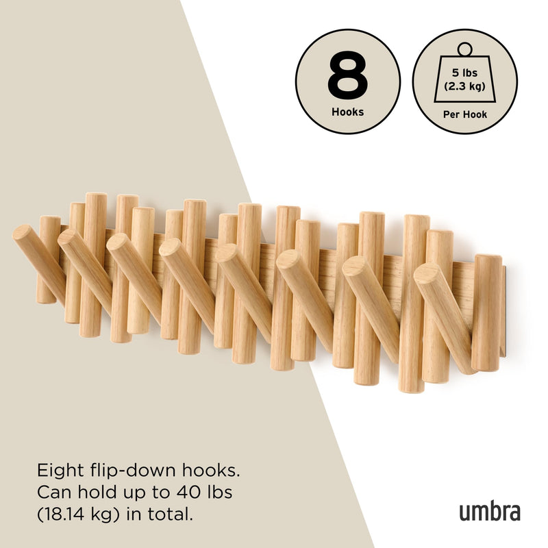 UMBRA - Picket 8 Wall Hook Home & Kitchen Natural