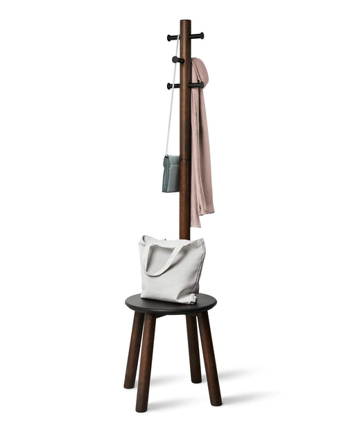 UMBRA - Pillar Stool and Coat Rack Home & Kitchen Black - Walnut