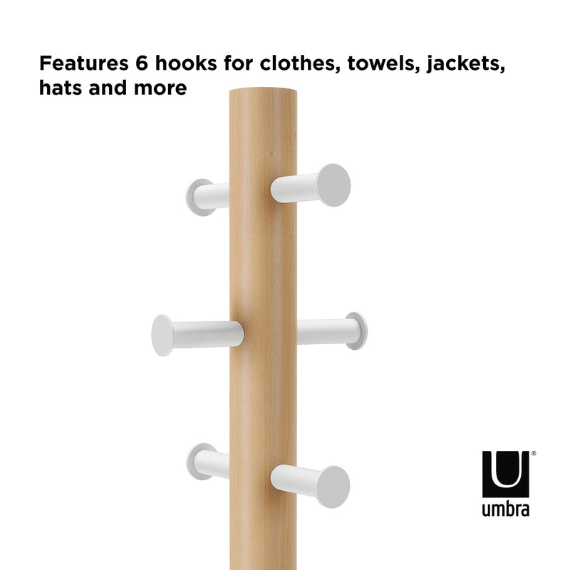 UMBRA - Pillar Stool and Coat Rack Home & Kitchen White - Natural
