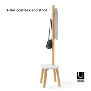 UMBRA - Pillar Stool and Coat Rack Home & Kitchen White - Natural