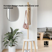 UMBRA - Pillar Stool and Coat Rack Home & Kitchen White - Natural