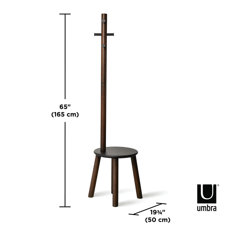 UMBRA - Pillar Stool and Coat Rack Home & Kitchen White - Natural