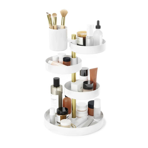 UMBRA - Pirouette Cosmetic Organizer Home & Kitchen Clear - Nickel