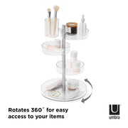 UMBRA - Pirouette Cosmetic Organizer Home & Kitchen Clear - Nickel