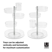 UMBRA - Pirouette Cosmetic Organizer Home & Kitchen Clear - Nickel