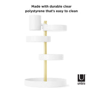 UMBRA - Pirouette Cosmetic Organizer Home & Kitchen Clear - Nickel
